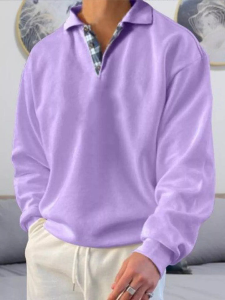 Mens Polo Shirt Long Sleeve Classic Fit