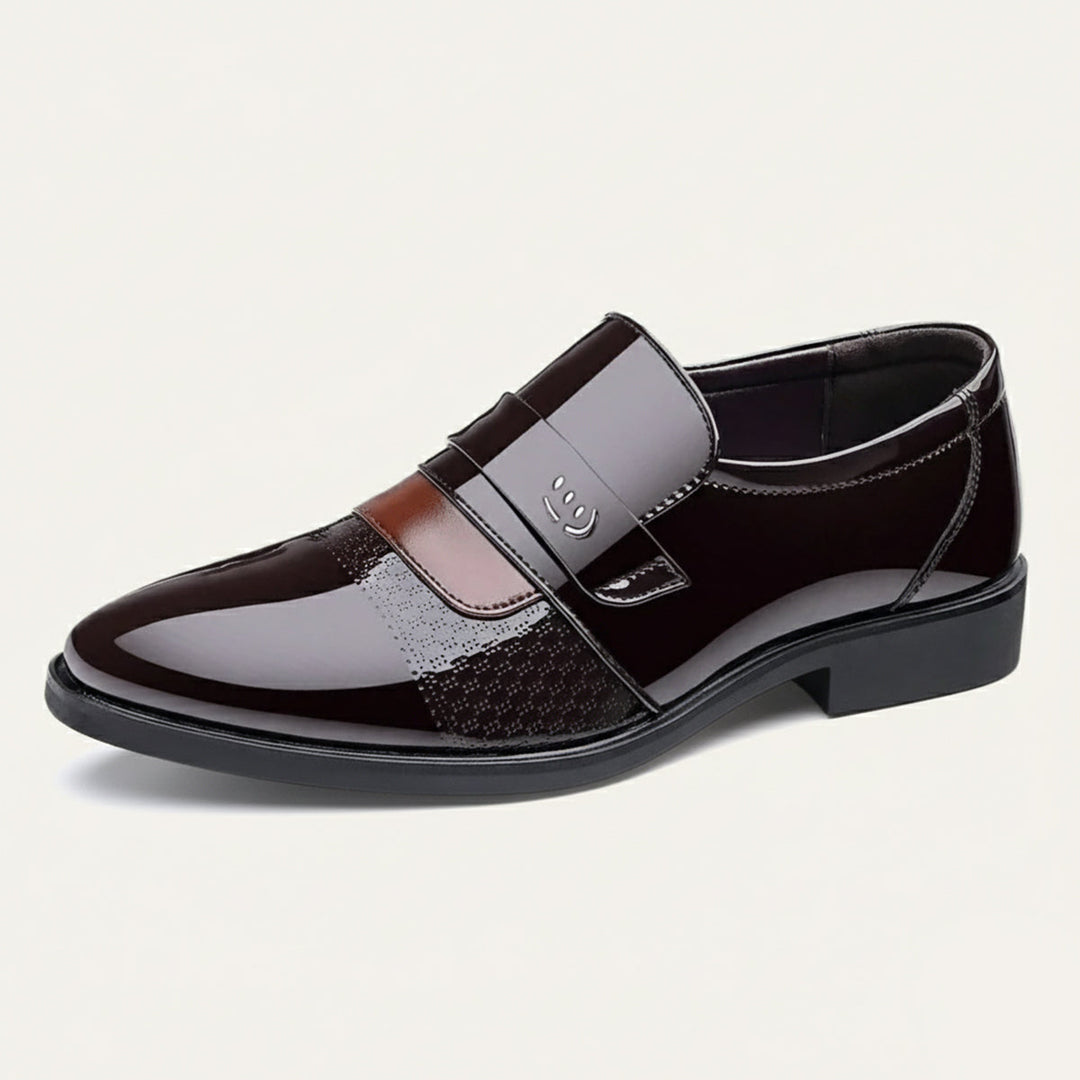 Mens Patent Leather Loafers Slip-On Formal Dress Shoes - BritishMode