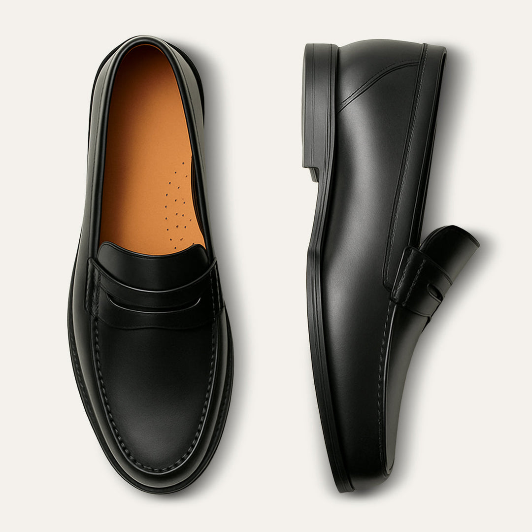Mens Leather Slip-On Loafers Classic Fit