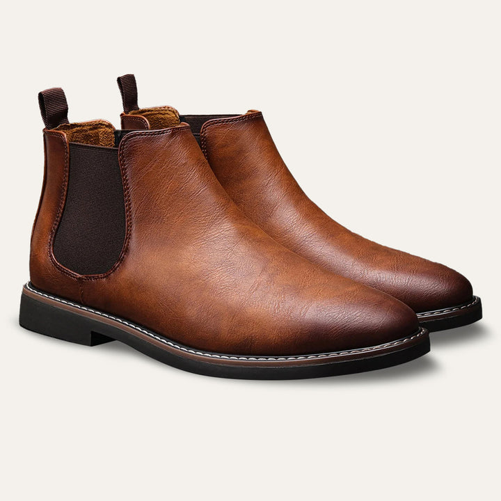 Mens Chelsea Boots Smooth Leather Classic Style - BritishMode