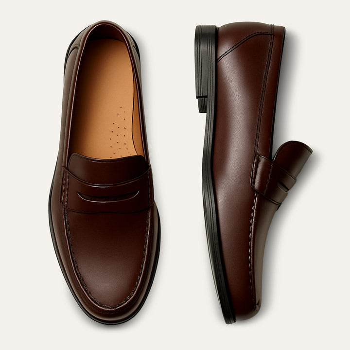Mens Leather Slip-On Loafers Classic Fit