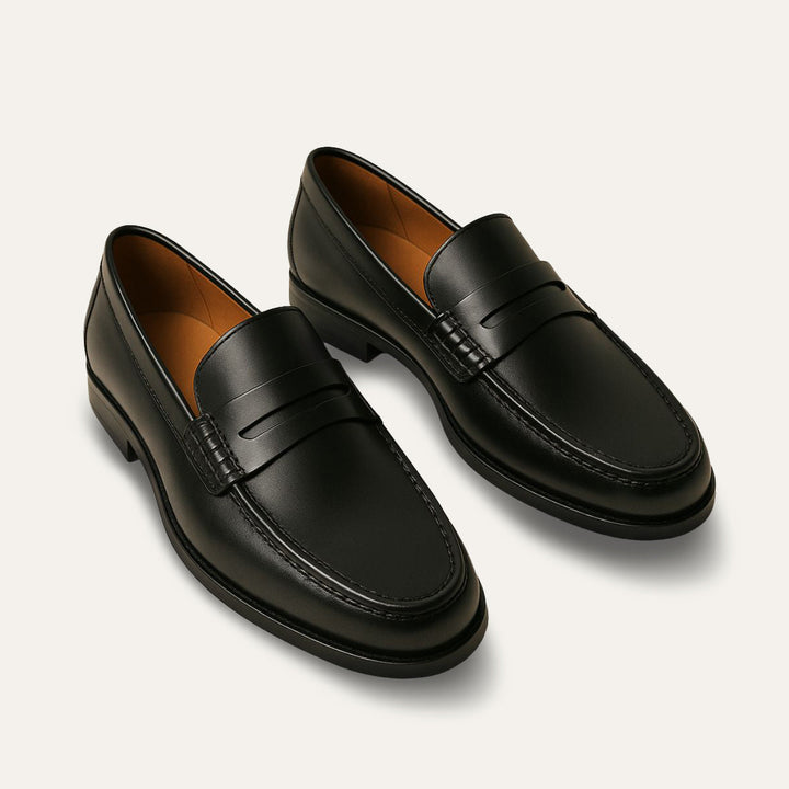 Mens Leather Slip-On Loafers Classic Fit - BritishMode