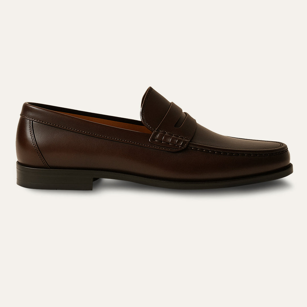 Mens Leather Slip-On Loafers Classic Fit