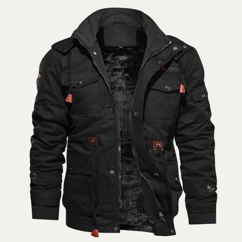 Mens Field Parka Fur Lined Heavy Duty Multi Pocket - BritishMode