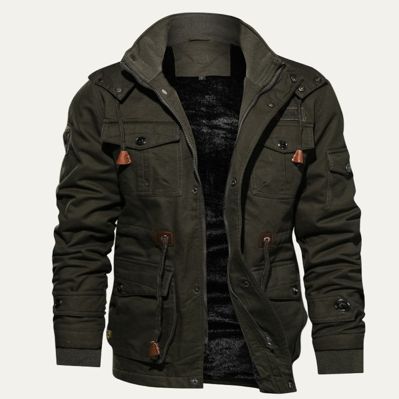 Mens Field Parka Fur Lined Heavy Duty Multi Pocket