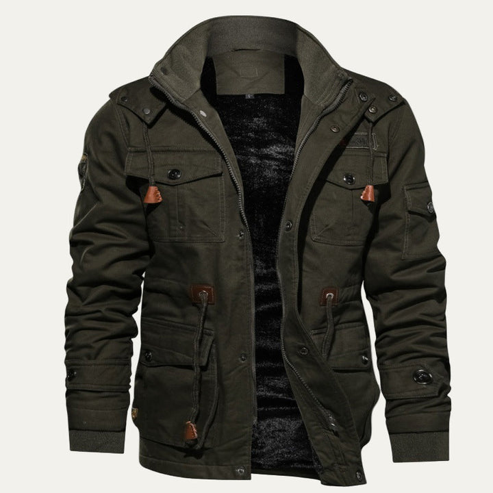Mens Field Parka Fur Lined Heavy Duty Multi Pocket