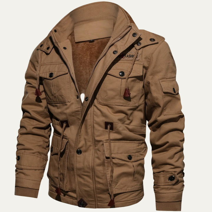 Mens Field Parka Fur Lined Heavy Duty Multi Pocket