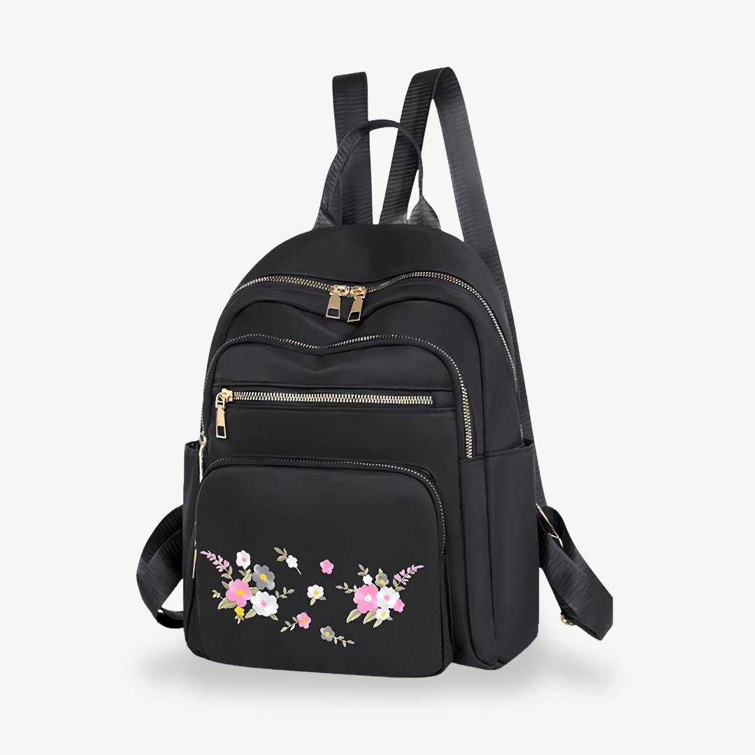 Womens Quilted Nylon Backpack Adjustable Straps
