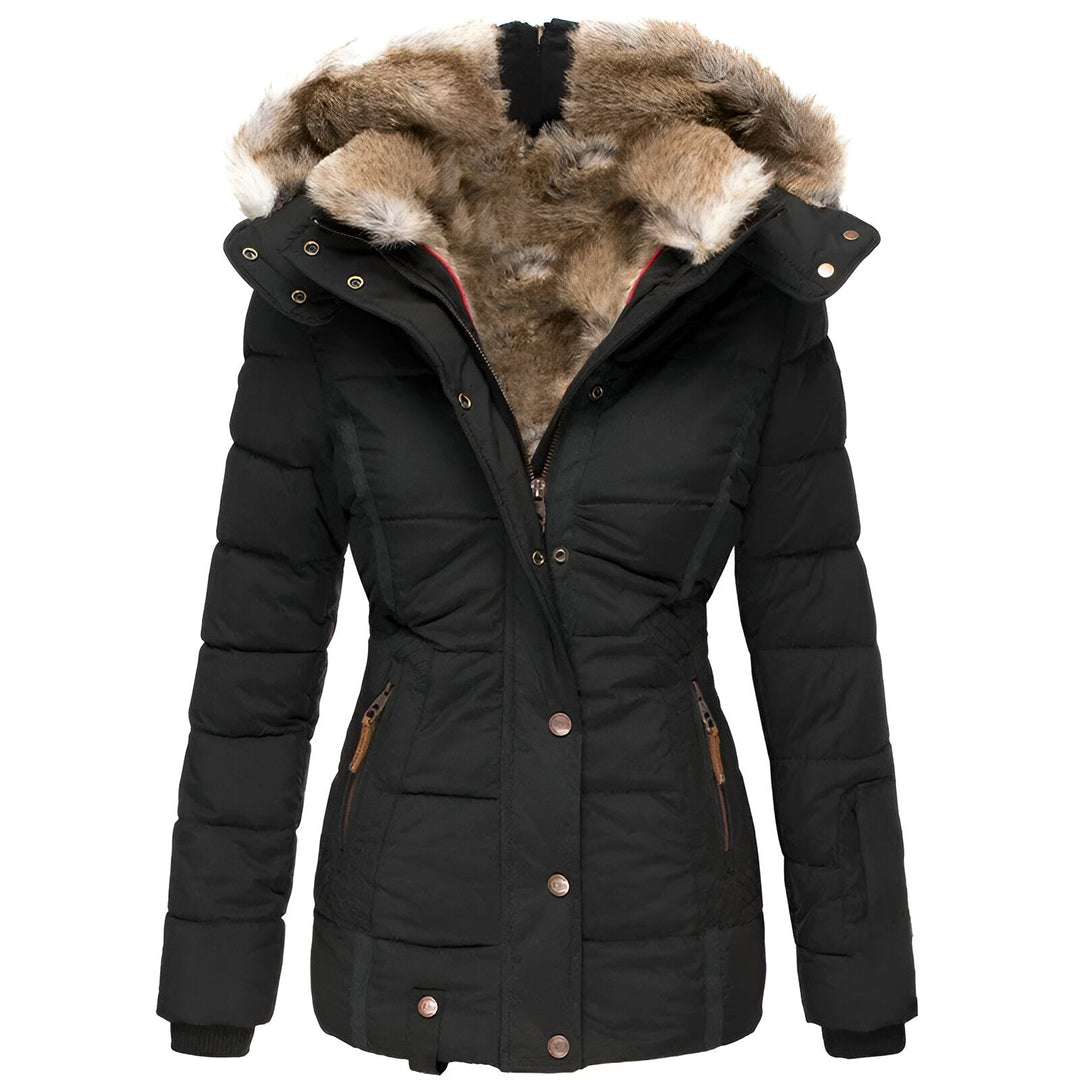 Womens Hooded Puffer Coat Slim Fit - BritishMode