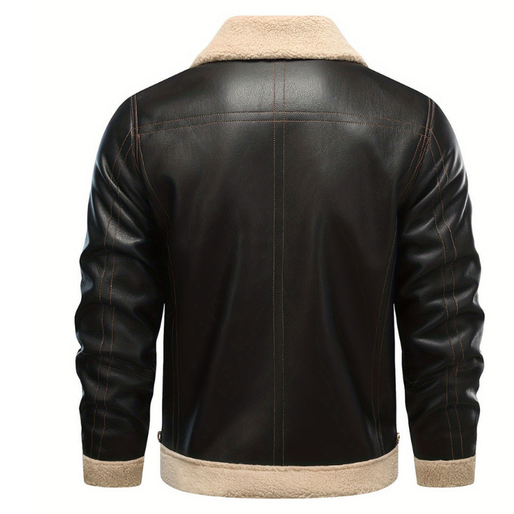 Mens Aviator Jacket with Shearling Collar