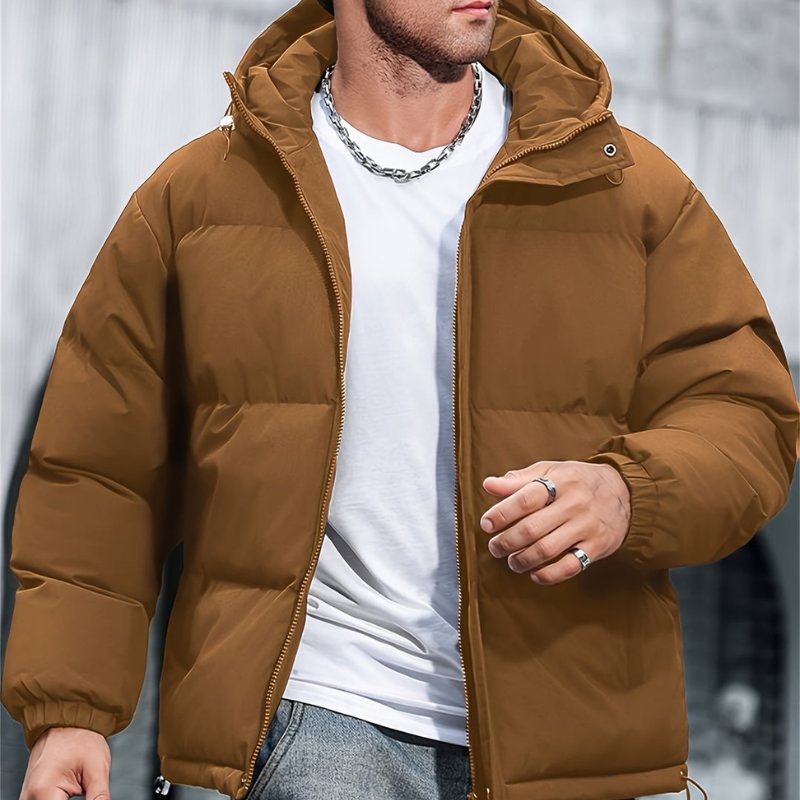 Unisex Puffer Jacket with Hood Winter Insulated