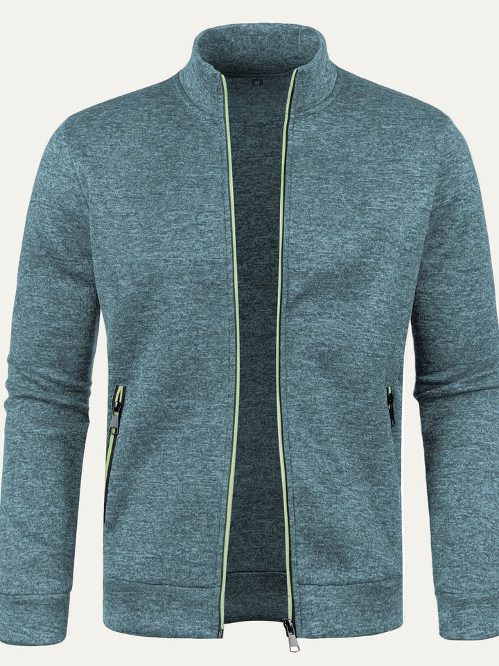 Mens Fleece Jacket Stand Collar Casual Fit
