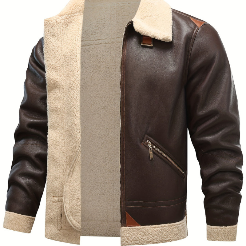 Mens Aviator Jacket with Shearling Collar