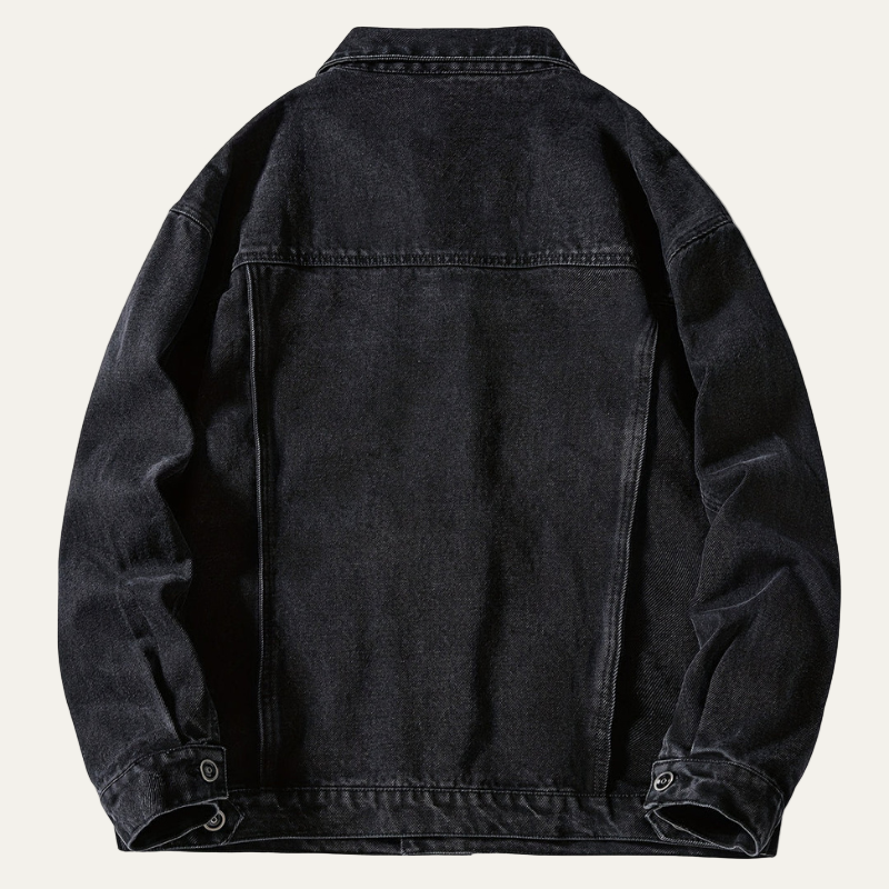 Mens Denim Jacket Button Front Classic Fit