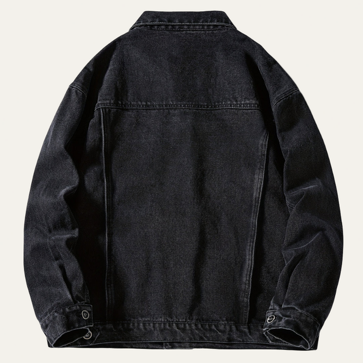 Mens Denim Jacket Button Front Classic Fit