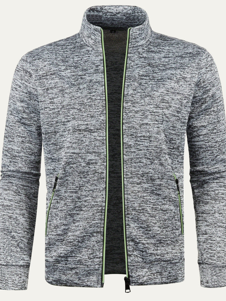 Mens Fleece Jacket Stand Collar Casual Fit