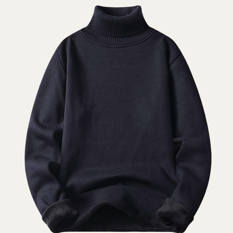 Mens Turtleneck Sweater Heavyweight Fleece Lined