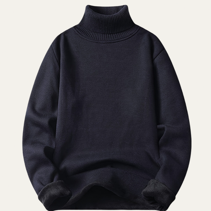 Mens Turtleneck Sweater Heavyweight Fleece Lined