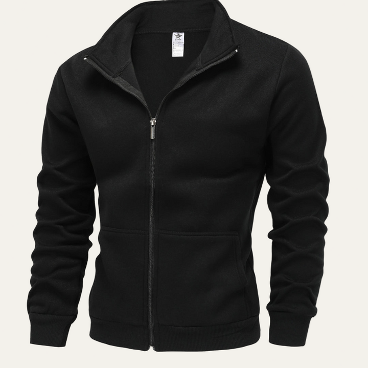 Mens Track Jacket Stand Collar Zip Front