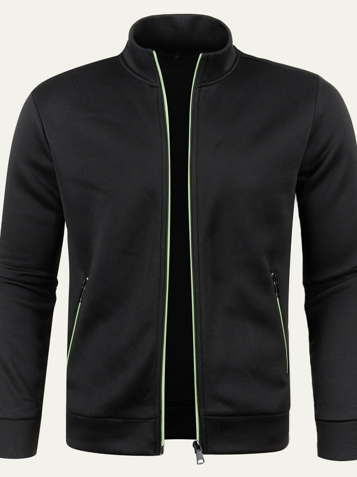 Mens Fleece Jacket Stand Collar Casual Fit