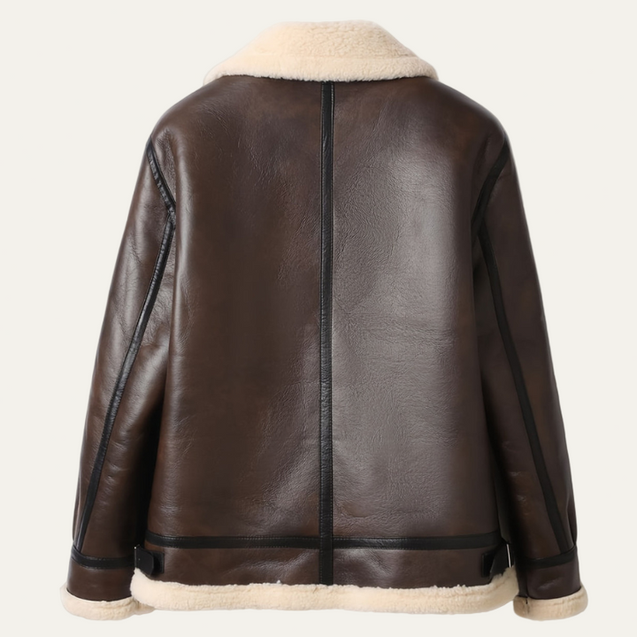 Mens Flight Jacket Shearling with Fleece Collar