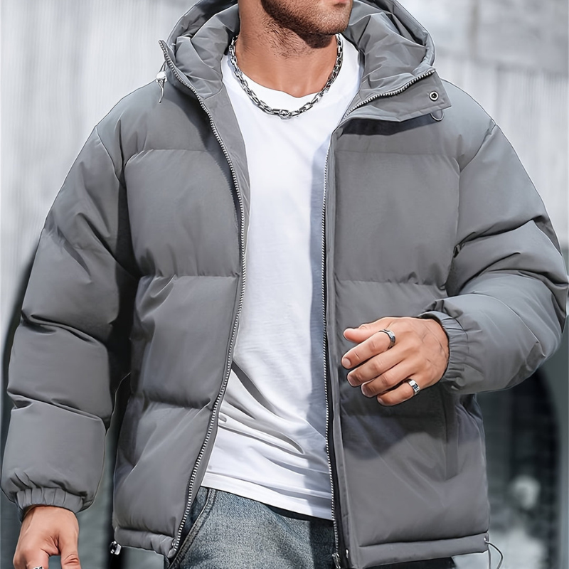 Unisex Puffer Jacket with Hood Winter Insulated