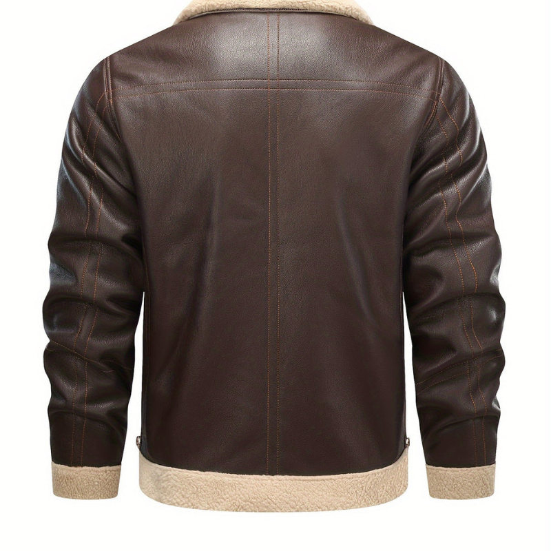 Mens Aviator Jacket with Shearling Collar