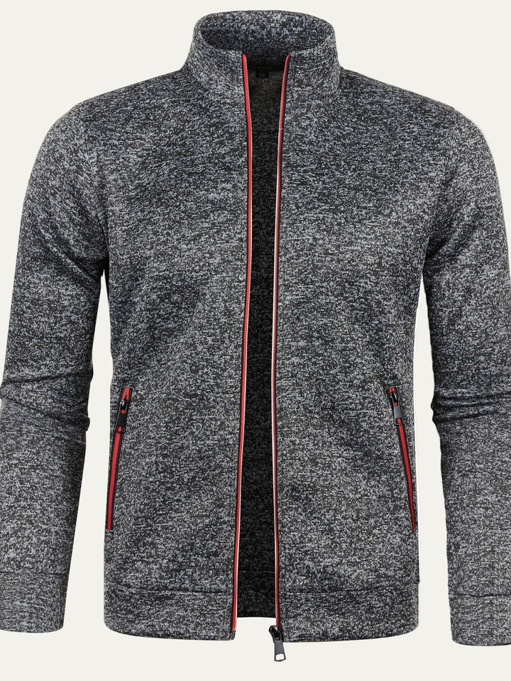 Mens Fleece Jacket Stand Collar Casual Fit