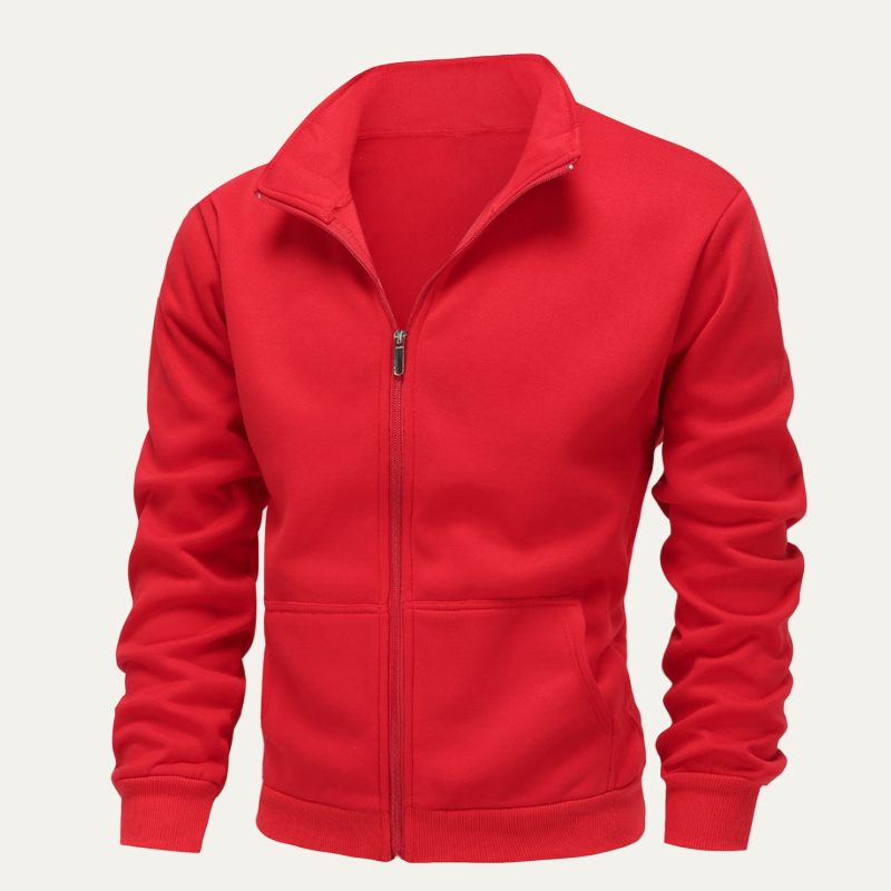 Mens Track Jacket Stand Collar Zip Front
