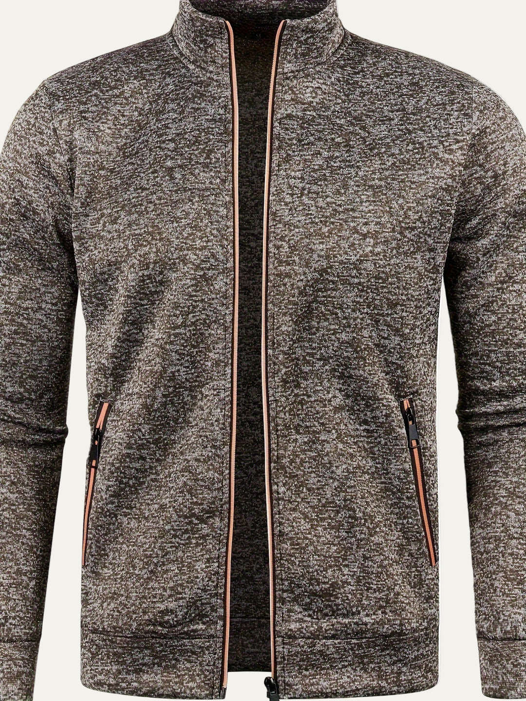 Mens Fleece Jacket Stand Collar Casual Fit