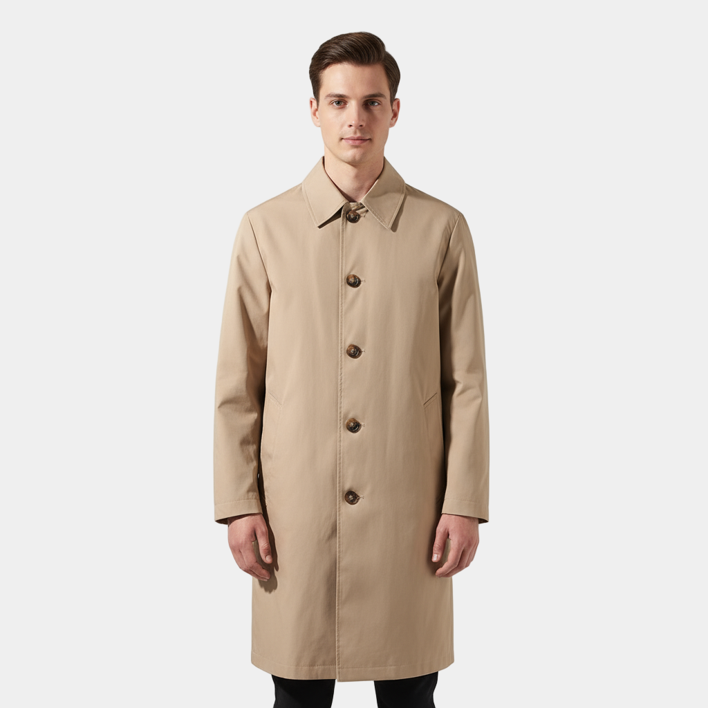 Mens Waterproof Long Coat Regular Fit