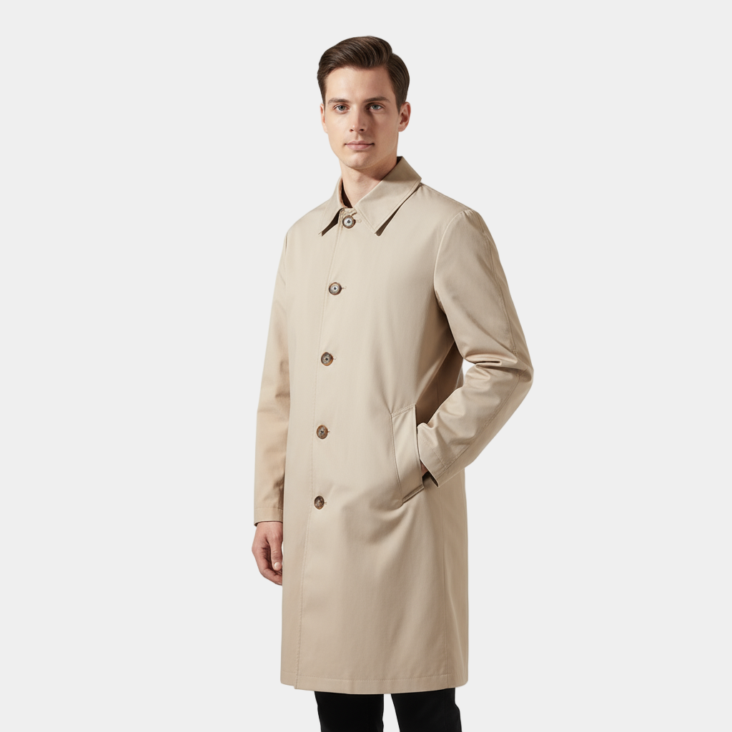Mens Waterproof Long Coat Regular Fit