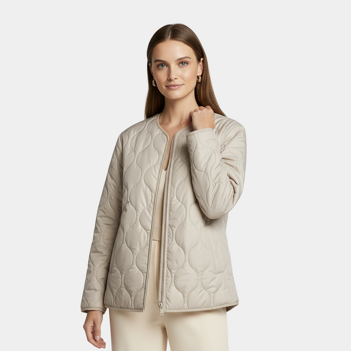 Womens Slim Fit Padded Jacket with Zip Closure - BritishMode