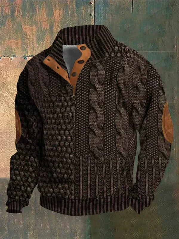 Mens Printed Warm Knit Sweater - BritishMode