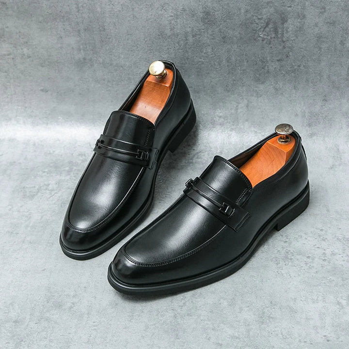 Mens Leather Loafers Slip-On Classic Fit