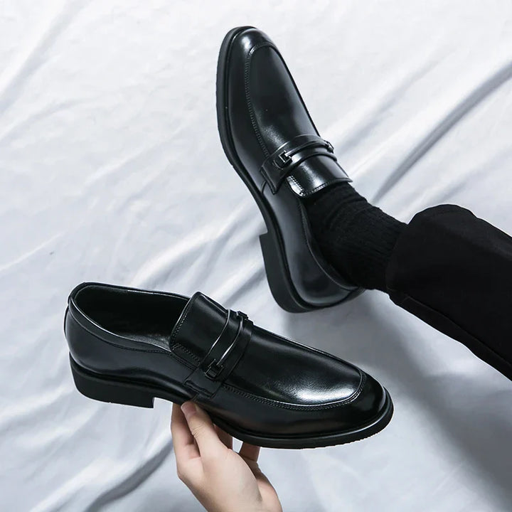 Mens Leather Loafers Slip-On Classic Fit