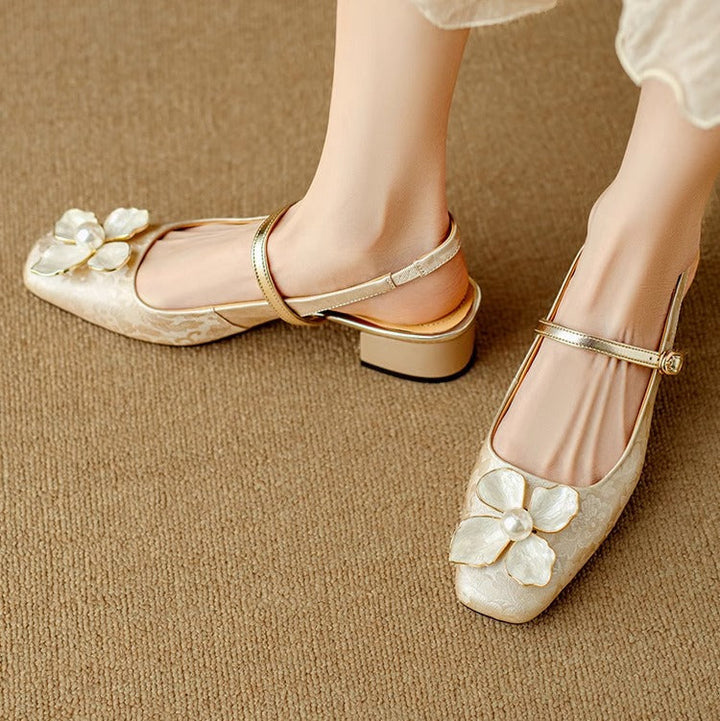 Womens Slingback Pumps Leather Pointed Toe