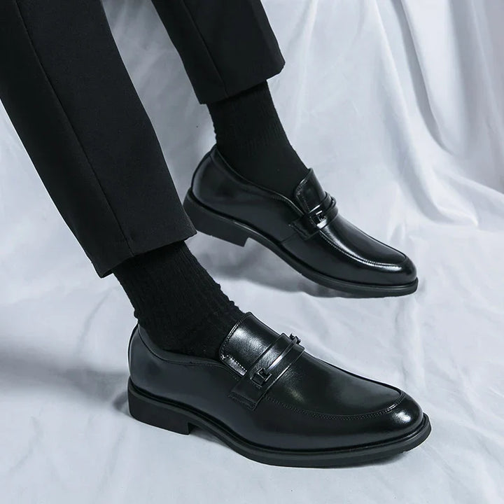 Mens Leather Loafers Slip-On Classic Fit