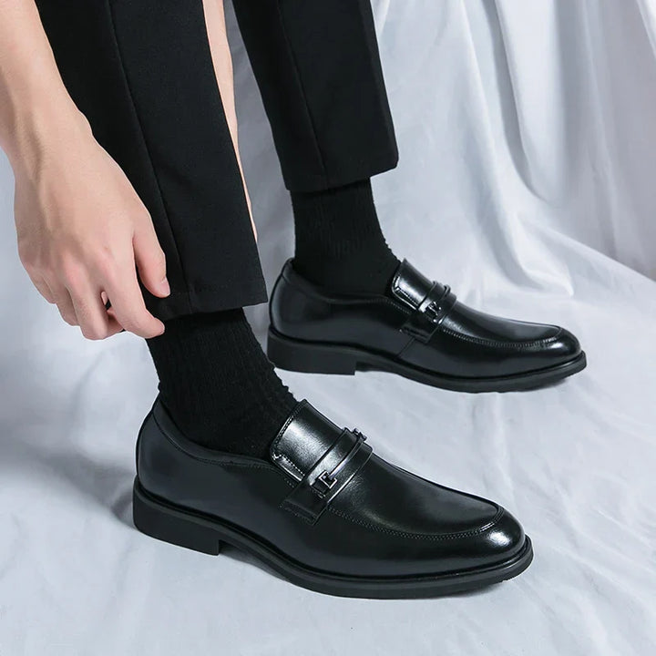 Mens Leather Loafers Slip-On Classic Fit