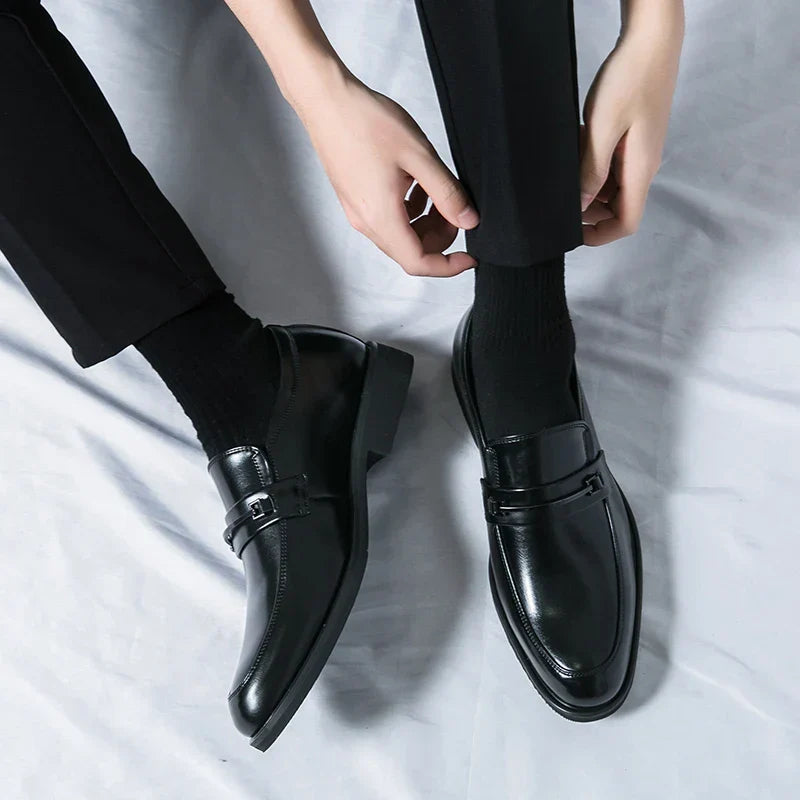 Mens Leather Loafers Slip-On Classic Fit