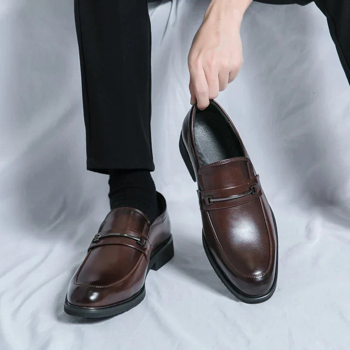 Mens Leather Loafers Slip-On Classic Fit