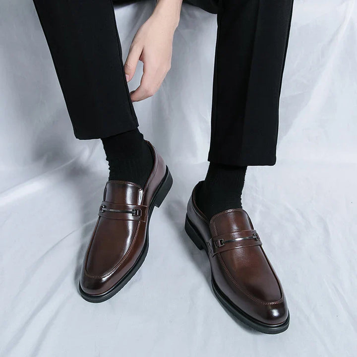 Mens Leather Loafers Slip-On Classic Fit