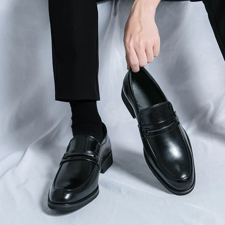 Mens Leather Loafers Slip-On Classic Fit - BritishMode
