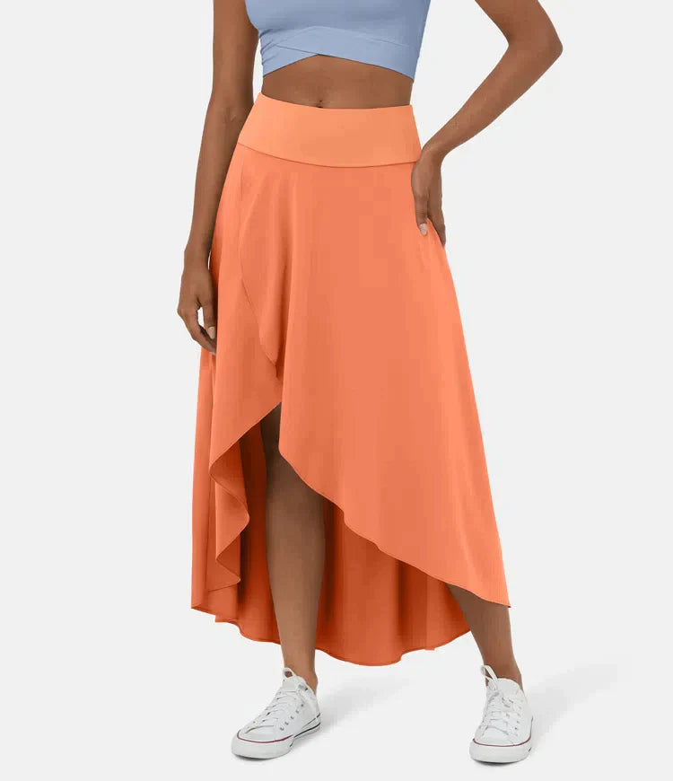 Womens Wrap Skirt High Waist Asymmetric Fit - BritishMode