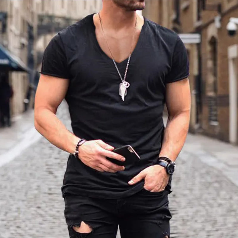 Mens Slim Fit Breathable Cotton T-Shirt