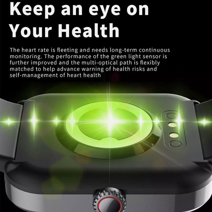 Unisex Smartwatch with Blood Sugar Monitoring and Health Tracking