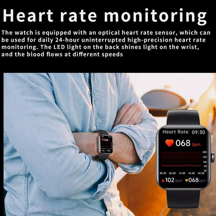Unisex Smartwatch with Blood Sugar Monitoring and Health Tracking