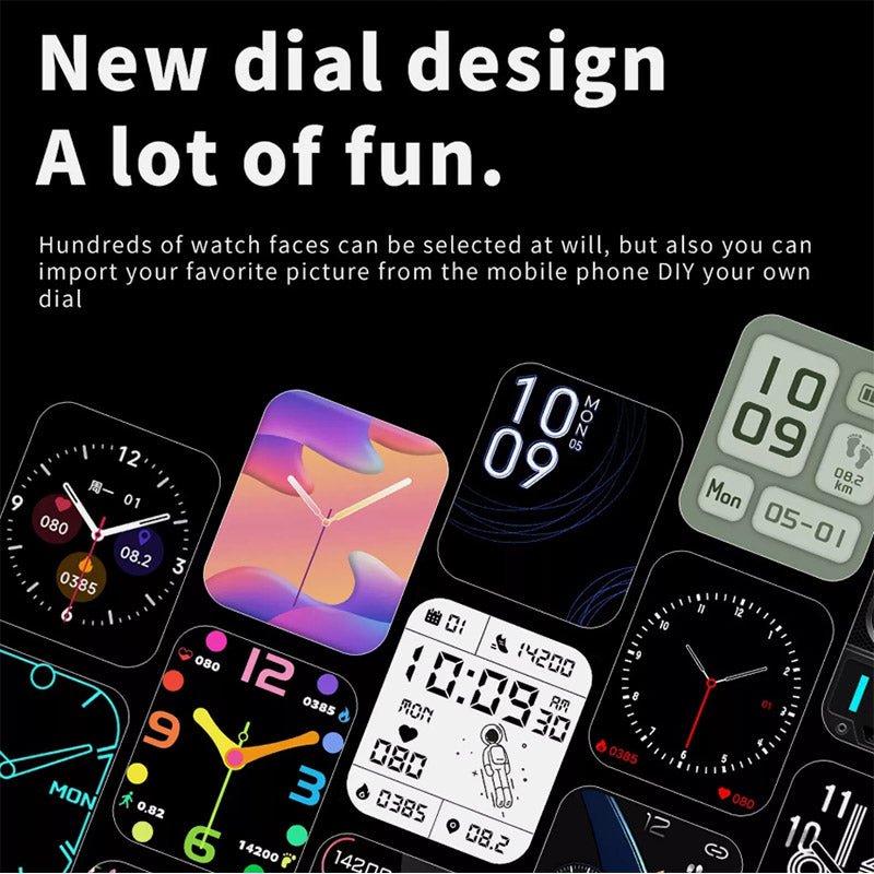 Unisex Smartwatch with Blood Sugar Monitoring and Health Tracking