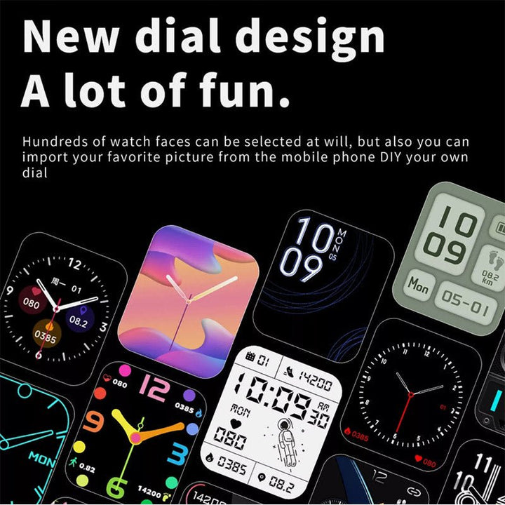 Unisex Smartwatch with Blood Sugar Monitoring and Health Tracking