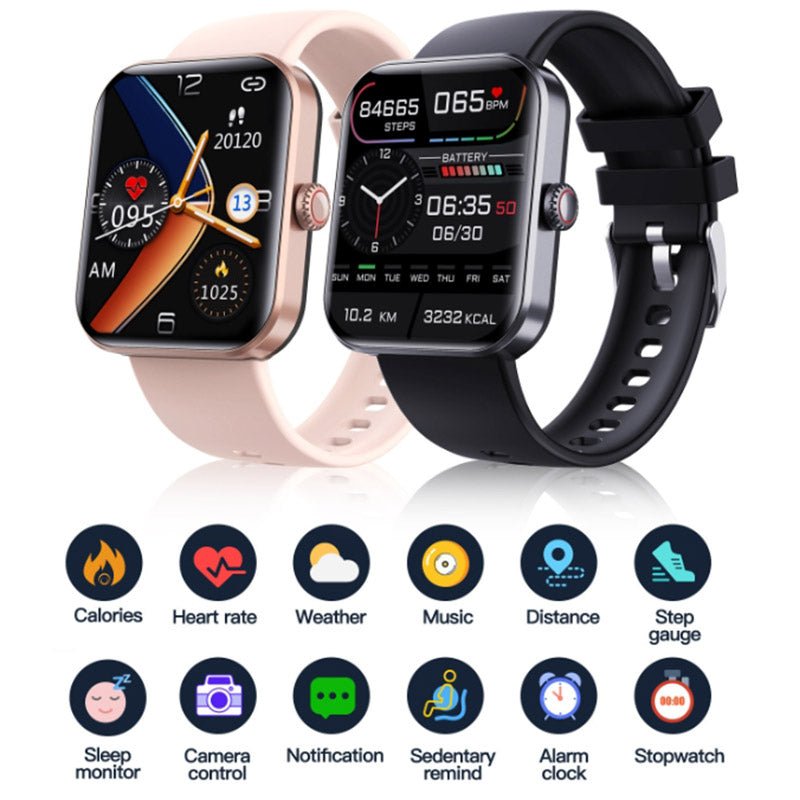 Unisex Smartwatch with Blood Sugar Monitoring and Health Tracking